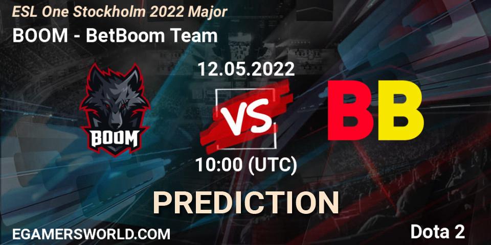 BOOM - BetBoom Team: Maç tahminleri. 12.05.2022 at 10:00, Dota 2, ESL One Stockholm 2022 Major