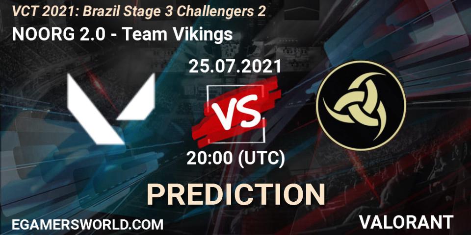 NOORG 2.0 - Team Vikings: Maç tahminleri. 25.07.2021 at 20:00, VALORANT, VCT 2021: Brazil Stage 3 Challengers 2