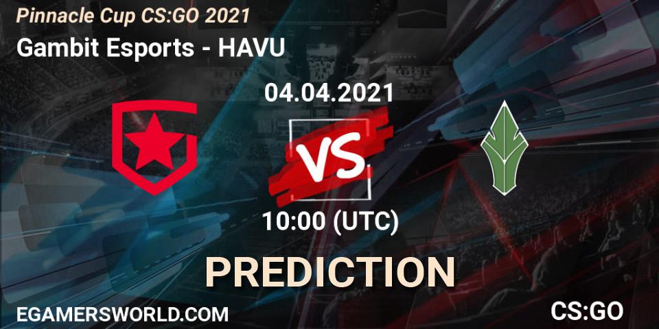 Gambit Esports - HAVU: Maç tahminleri. 04.04.2021 at 10:00, Counter-Strike (CS2), Pinnacle Cup #1