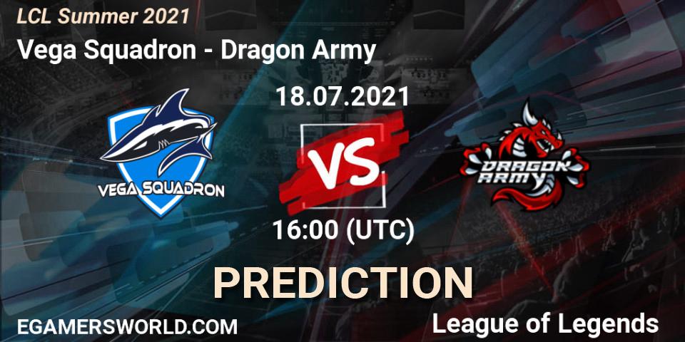Vega Squadron - Dragon Army: Maç tahminleri. 18.07.2021 at 16:00, LoL, LCL Summer 2021