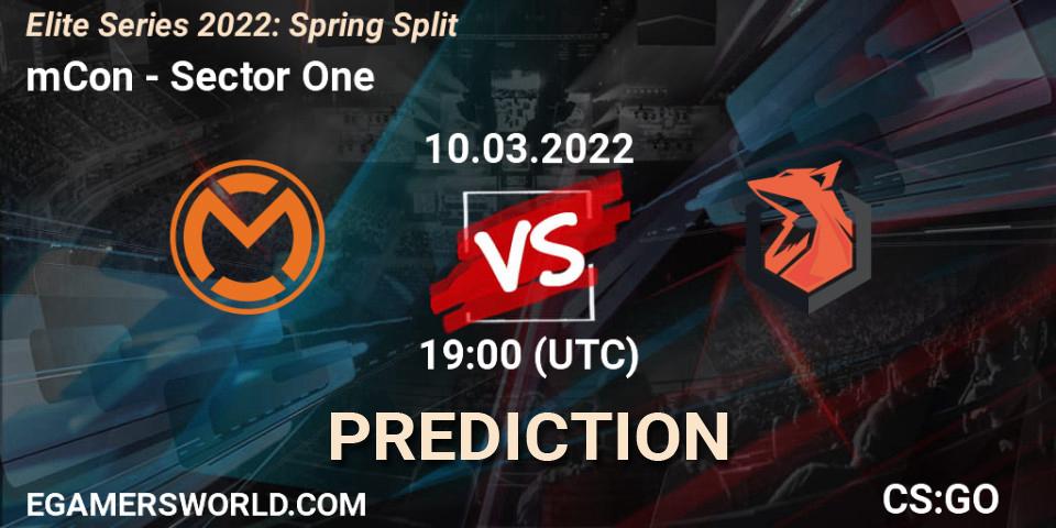 mCon - Sector One: Maç tahminleri. 10.03.2022 at 19:00, Counter-Strike (CS2), Elite Series 2022: Spring Split