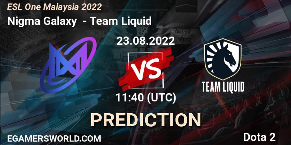 Nigma Galaxy - Team Liquid: Maç tahminleri. 23.08.22, Dota 2, ESL One Malaysia 2022