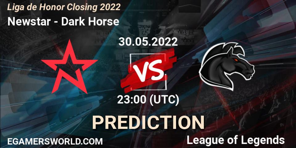 Newstar - Dark Horse: Maç tahminleri. 30.05.2022 at 23:00, LoL, Liga de Honor Closing 2022