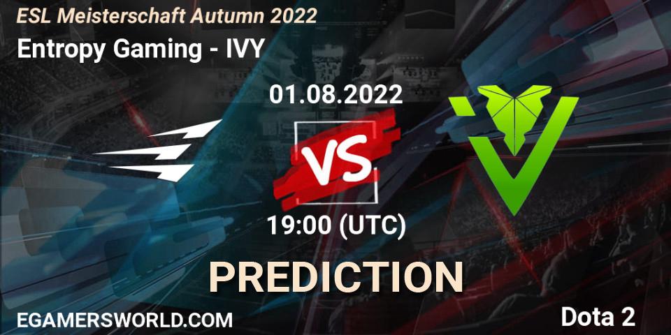 Entropy Gaming - IVY: Maç tahminleri. 01.08.2022 at 19:27, Dota 2, ESL Meisterschaft Autumn 2022