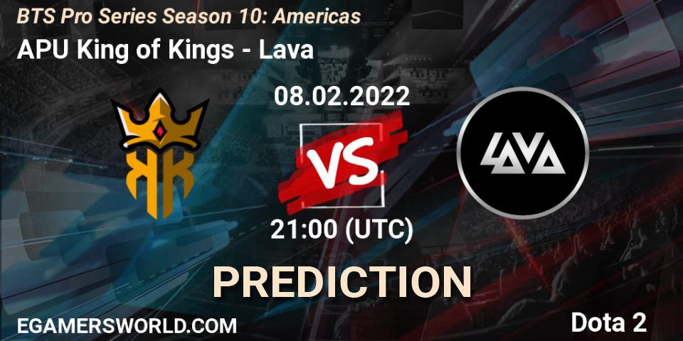 APU King of Kings - Lava: Maç tahminleri. 08.02.2022 at 21:00, Dota 2, BTS Pro Series Season 10: Americas