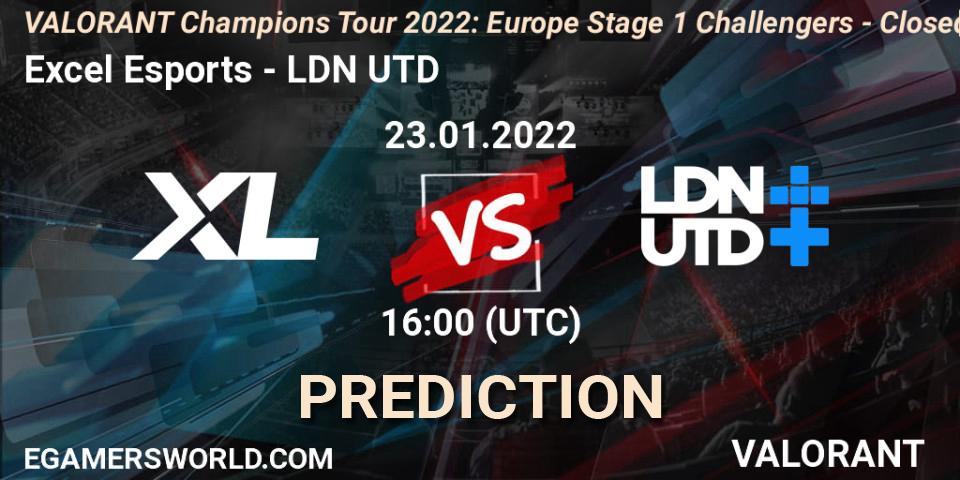 Excel Esports - LDN UTD: Maç tahminleri. 23.01.2022 at 16:00, VALORANT, VCT 2022: Europe Stage 1 Challengers - Closed Qualifier 2