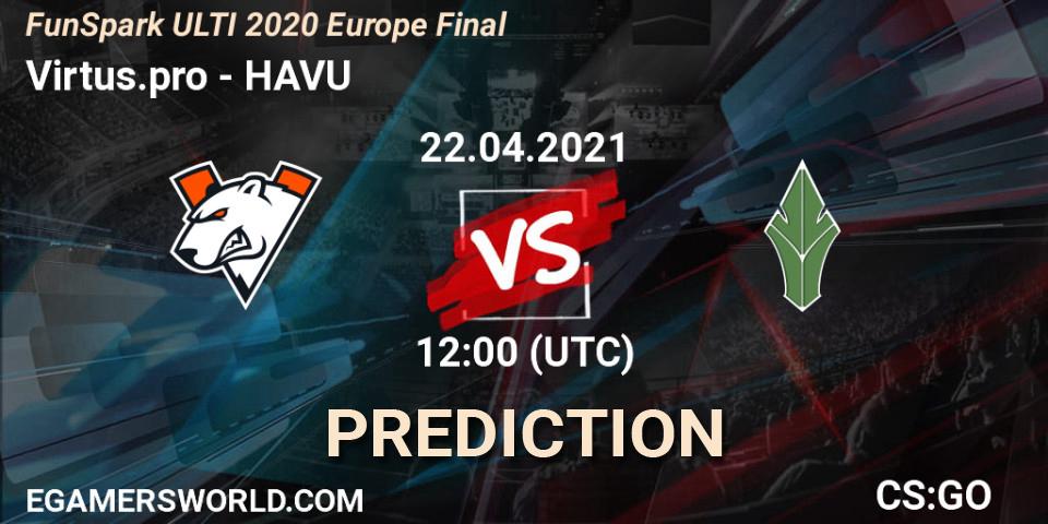 Virtus.pro - HAVU: Maç tahminleri. 22.04.21, CS2 (CS:GO), Funspark ULTI 2020 Finals