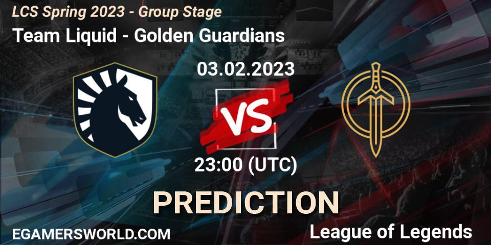 Team Liquid - Golden Guardians: Maç tahminleri. 04.02.23, LoL, LCS Spring 2023 - Group Stage