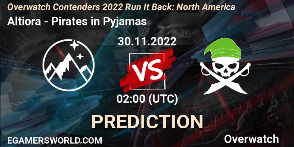 Altiora - Pirates in Pyjamas: Maç tahminleri. 30.11.2022 at 02:00, Overwatch, Overwatch Contenders 2022 Run It Back: North America