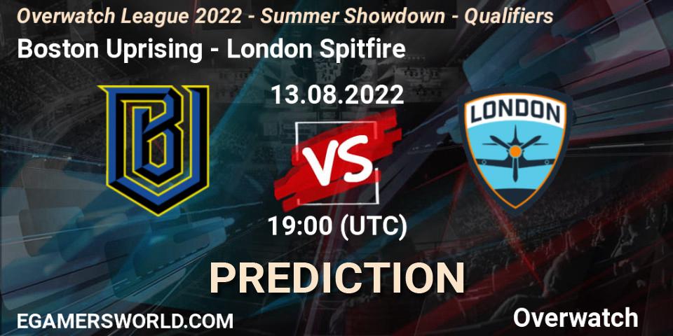 Boston Uprising - London Spitfire: Maç tahminleri. 13.08.2022 at 19:00, Overwatch, Overwatch League 2022 - Summer Showdown - Qualifiers