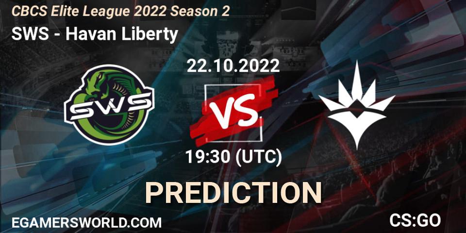 SWS - Havan Liberty: Maç tahminleri. 22.10.22, CS2 (CS:GO), CBCS Elite League 2022 Season 2