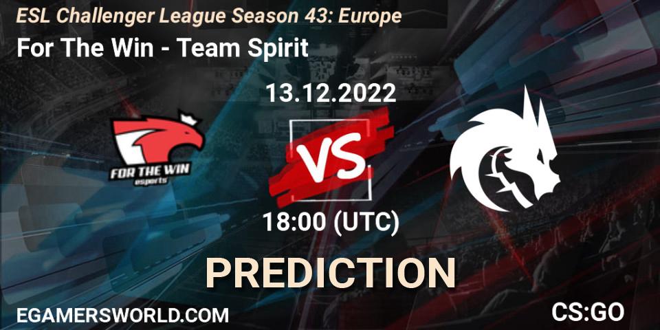 For The Win - Team Spirit: Maç tahminleri. 13.12.22, CS2 (CS:GO), ESL Challenger League Season 43: Europe