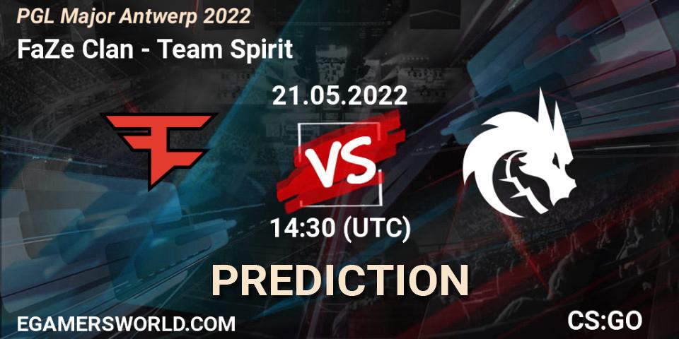 FaZe Clan - Team Spirit: Maç tahminleri. 21.05.2022 at 14:30, Counter-Strike (CS2), PGL Major Antwerp 2022