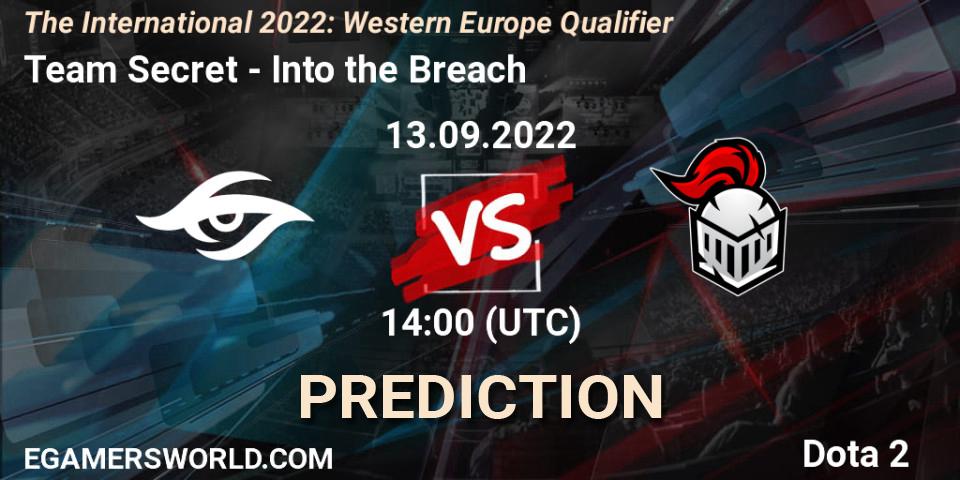 Team Secret - Into the Breach: Maç tahminleri. 13.09.22, Dota 2, The International 2022: Western Europe Qualifier