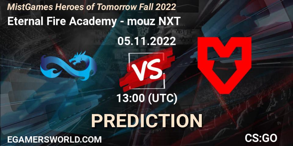 Eternal Fire Academy - mouz NXT: Maç tahminleri. 05.11.2022 at 13:00, Counter-Strike (CS2), MistGames Heroes of Tomorrow Fall 2022