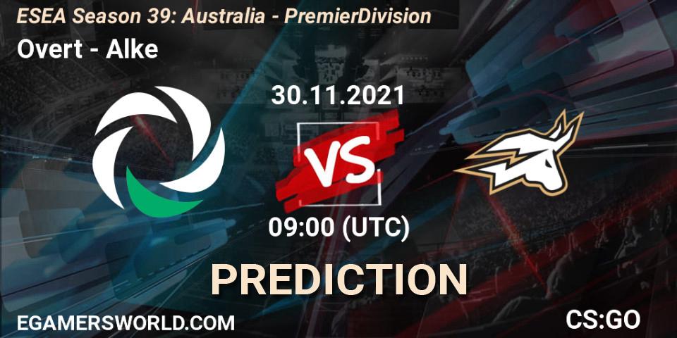 Overt - Alke: Maç tahminleri. 30.11.2021 at 09:00, Counter-Strike (CS2), ESEA Season 39: Australia - Premier Division