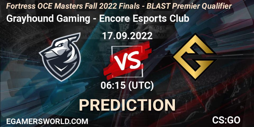 Grayhound Gaming - Encore Esports Club: Maç tahminleri. 17.09.2022 at 06:30, Counter-Strike (CS2), Fortress OCE Masters 2022