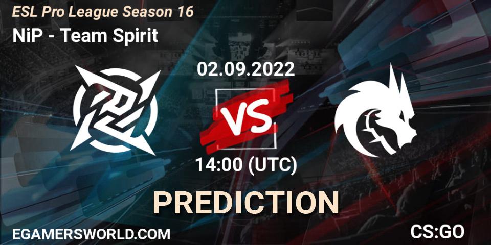 NiP - Team Spirit: Maç tahminleri. 02.09.2022 at 14:00, Counter-Strike (CS2), ESL Pro League Season 16