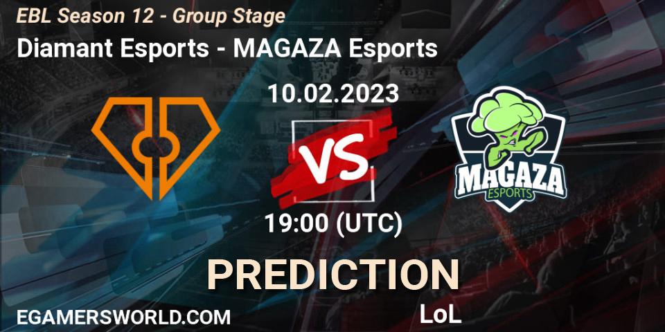 Diamant Esports - MAGAZA Esports: Maç tahminleri. 10.02.23, LoL, EBL Season 12 - Group Stage