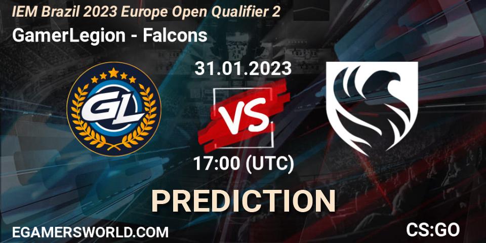 GamerLegion - Falcons: Maç tahminleri. 31.01.2023 at 17:00, Counter-Strike (CS2), IEM Brazil Rio 2023 Europe Open Qualifier 2