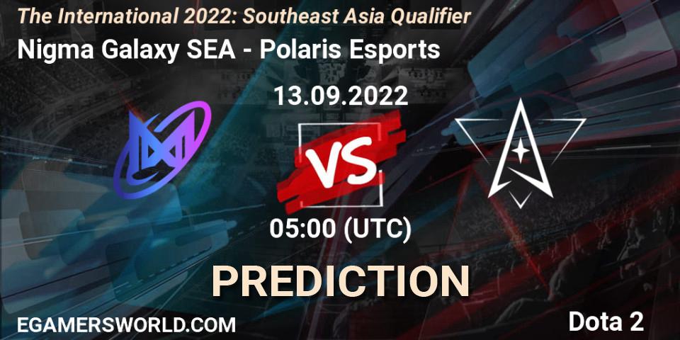 Nigma Galaxy SEA - Polaris Esports: Maç tahminleri. 13.09.22, Dota 2, The International 2022: Southeast Asia Qualifier