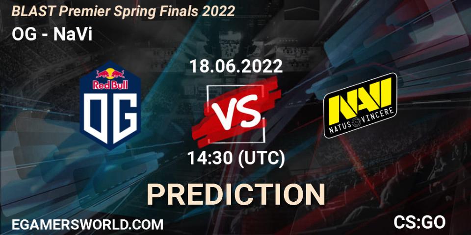 OG - NaVi: Maç tahminleri. 18.06.2022 at 14:30, Counter-Strike (CS2), BLAST Premier Spring Finals 2022 