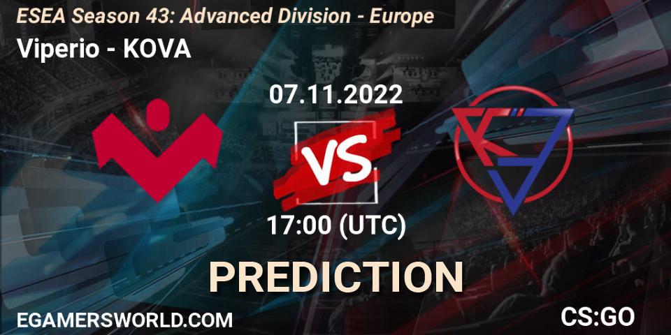 Viperio - KOVA: Maç tahminleri. 07.11.22, CS2 (CS:GO), ESEA Season 43: Advanced Division - Europe