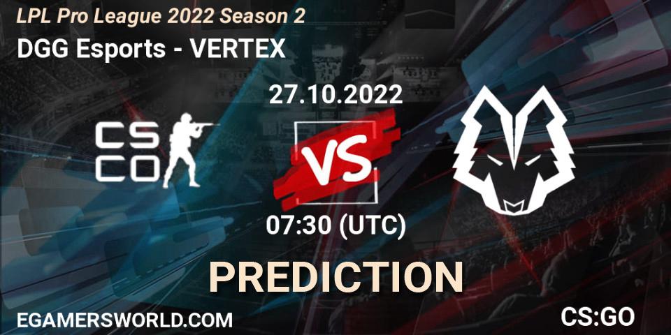 DGG Esports - VERTEX: Maç tahminleri. 27.10.2022 at 07:40, Counter-Strike (CS2), LPL Pro League 2022 Season 2