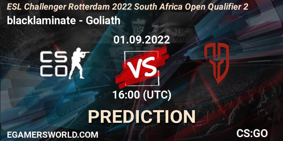 blacklaminate - Goliath: Maç tahminleri. 01.09.2022 at 16:00, Counter-Strike (CS2), ESL Challenger Rotterdam 2022 South Africa Open Qualifier 2