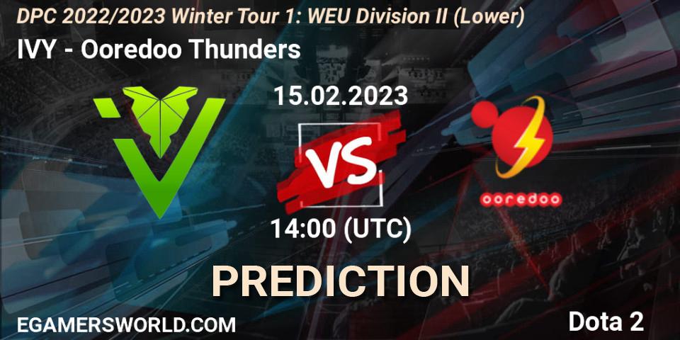 IVY - Ooredoo Thunders: Maç tahminleri. 15.02.23, Dota 2, DPC 2022/2023 Winter Tour 1: WEU Division II (Lower)