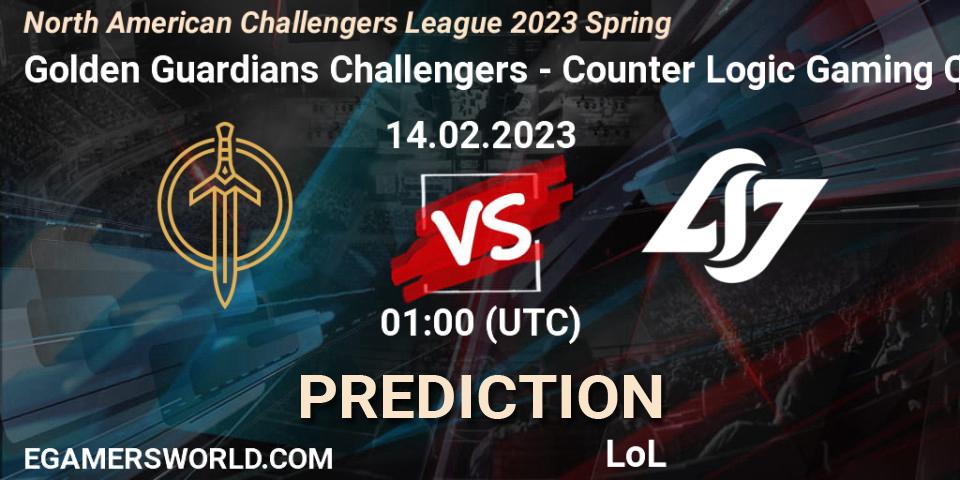 Golden Guardians Challengers - Counter Logic Gaming Challengers: Maç tahminleri. 14.02.2023 at 01:00, LoL, NACL 2023 Spring - Group Stage