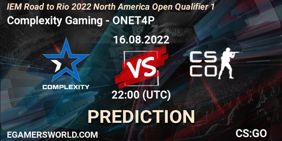 Complexity Gaming - ONET4P: Maç tahminleri. 16.08.2022 at 22:30, Counter-Strike (CS2), IEM Road to Rio 2022 North America Open Qualifier 1