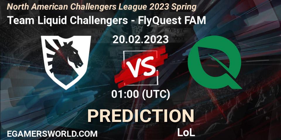 Team Liquid Challengers - FlyQuest FAM: Maç tahminleri. 20.02.23, LoL, NACL 2023 Spring - Group Stage