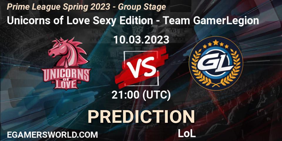 Unicorns of Love Sexy Edition - Team GamerLegion: Maç tahminleri. 10.03.2023 at 20:00, LoL, Prime League Spring 2023 - Group Stage