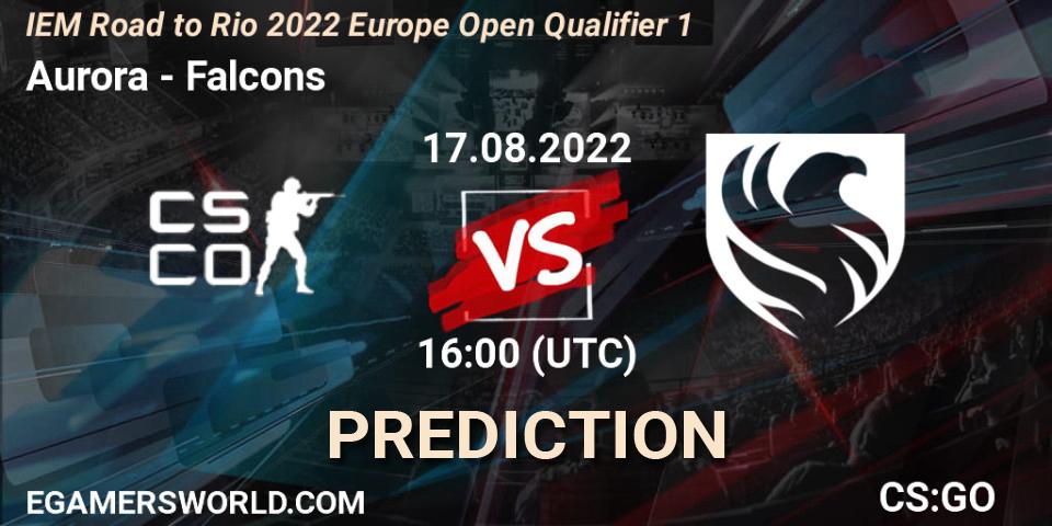 Aurora - Falcons: Maç tahminleri. 17.08.2022 at 16:00, Counter-Strike (CS2), IEM Road to Rio 2022 Europe Open Qualifier 1