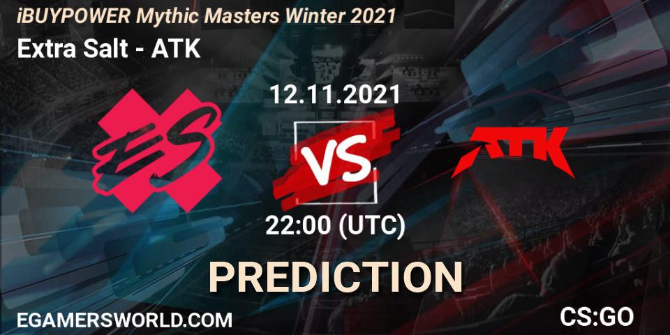 Extra Salt - ATK: Maç tahminleri. 12.11.2021 at 22:05, Counter-Strike (CS2), iBUYPOWER Mythic Masters Winter 2021