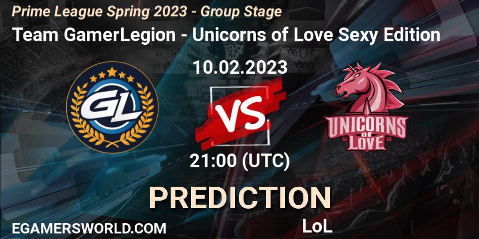 Team GamerLegion - Unicorns of Love Sexy Edition: Maç tahminleri. 10.02.2023 at 17:00, LoL, Prime League Spring 2023 - Group Stage
