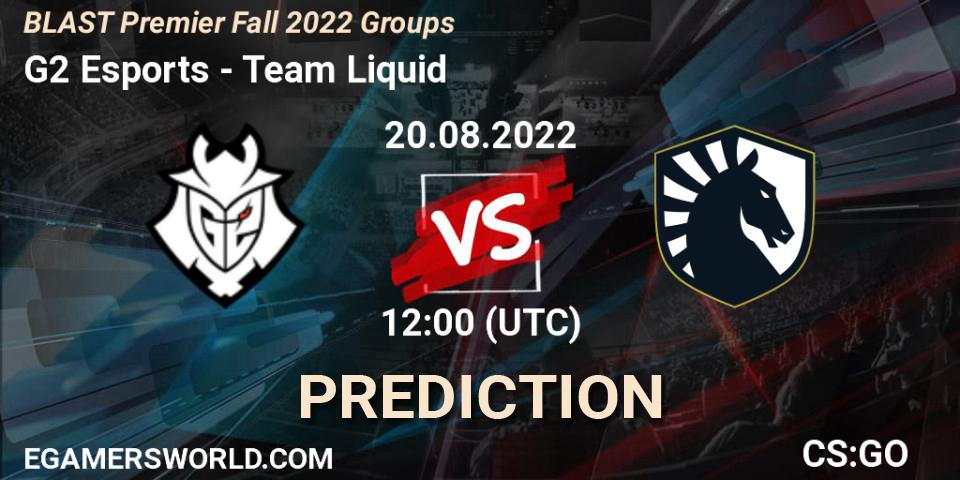 G2 Esports - Team Liquid: Maç tahminleri. 20.08.2022 at 12:15, Counter-Strike (CS2), BLAST Premier Fall 2022 Groups