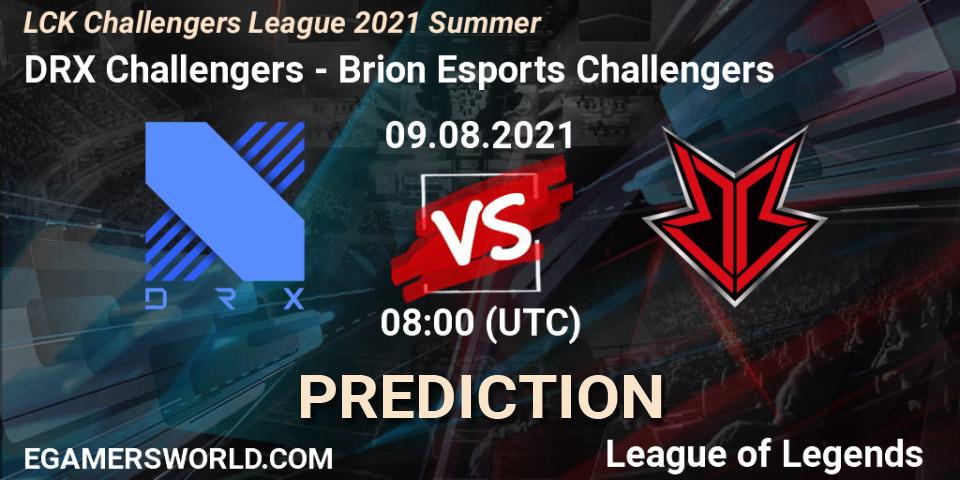 DRX Challengers - Brion Esports Challengers: Maç tahminleri. 09.08.2021 at 08:00, LoL, LCK Challengers League 2021 Summer