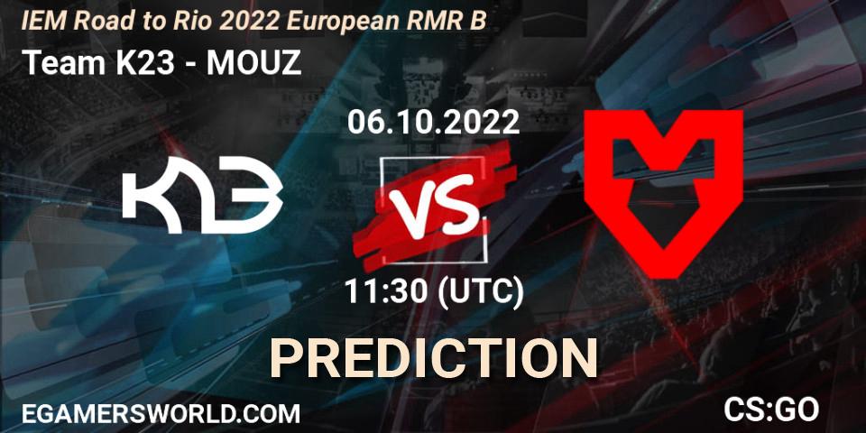Team K23 - MOUZ: Maç tahminleri. 06.10.2022 at 12:00, Counter-Strike (CS2), IEM Road to Rio 2022 European RMR B