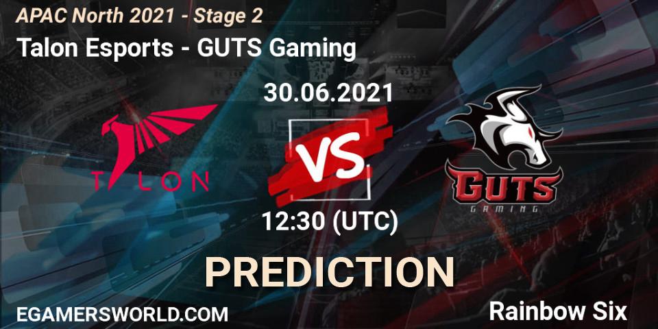 Talon Esports - GUTS Gaming: Maç tahminleri. 30.06.2021 at 12:30, Rainbow Six, APAC North 2021 - Stage 2