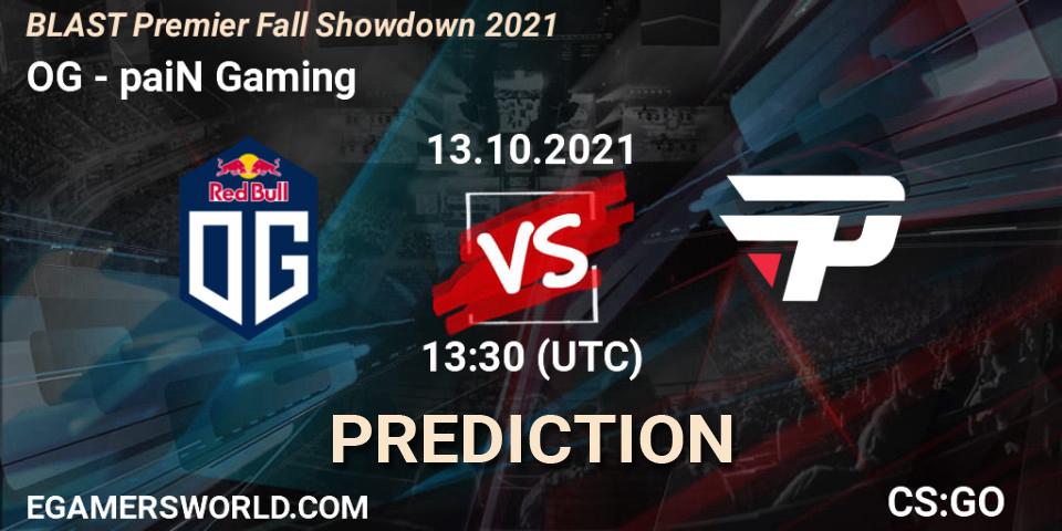 OG - paiN Gaming: Maç tahminleri. 13.10.2021 at 14:40, Counter-Strike (CS2), BLAST Premier Fall Showdown 2021