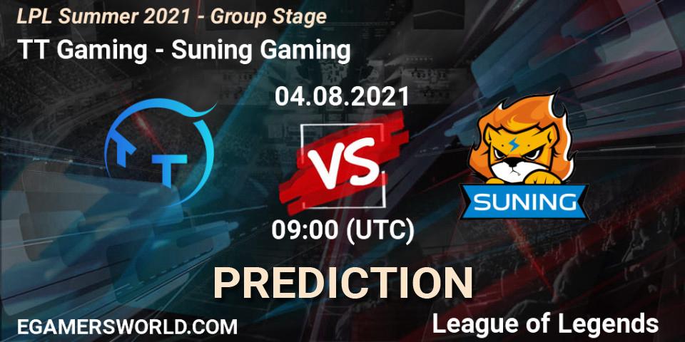 TT Gaming - Suning Gaming: Maç tahminleri. 04.08.21, LoL, LPL Summer 2021 - Group Stage
