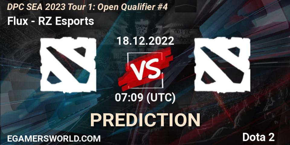 Flux - RZ Esports: Maç tahminleri. 18.12.2022 at 07:09, Dota 2, DPC SEA 2023 Tour 1: Open Qualifier #4