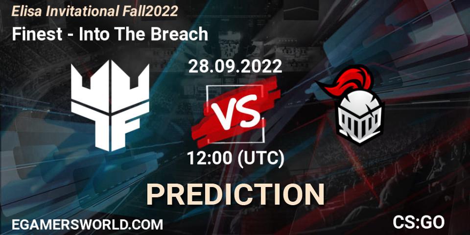 Finest - Into The Breach: Maç tahminleri. 28.09.2022 at 12:40, Counter-Strike (CS2), Elisa Invitational Fall 2022