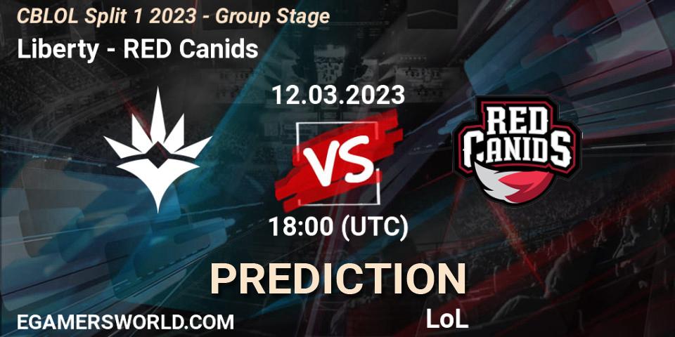 Liberty - RED Canids: Maç tahminleri. 12.03.2023 at 18:15, LoL, CBLOL Split 1 2023 - Group Stage