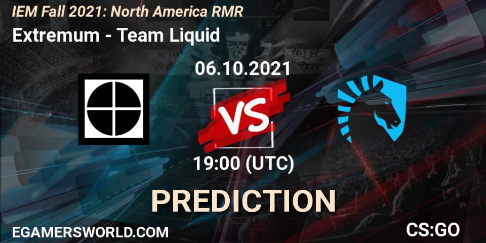 Extremum - Team Liquid: Maç tahminleri. 06.10.21, CS2 (CS:GO), IEM Fall 2021: North America RMR