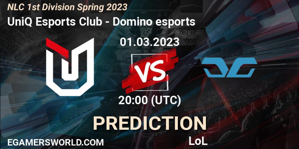UniQ Esports Club - Domino esports: Maç tahminleri. 07.02.23, LoL, NLC 1st Division Spring 2023