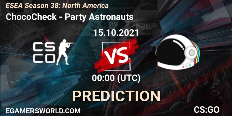 ChocoCheck - Party Astronauts: Maç tahminleri. 15.10.2021 at 00:00, Counter-Strike (CS2), ESEA Season 38: North America 