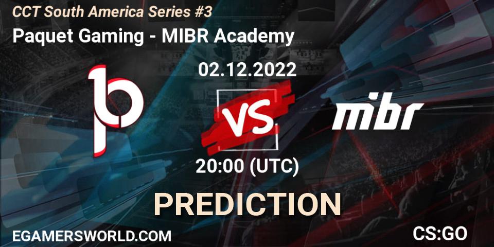 Paquetá Gaming - MIBR Academy: Maç tahminleri. 02.12.22, CS2 (CS:GO), CCT South America Series #3